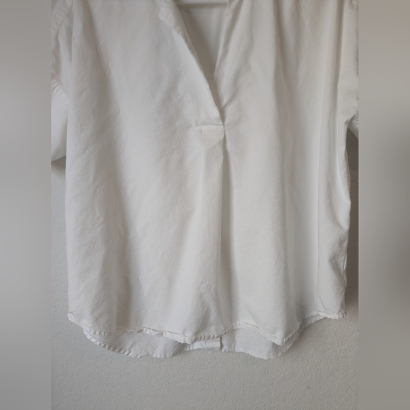 Madewell White Courier Button-Back Modal Blend Boxy Shirt Preppy Essential - Picture 7 of 11